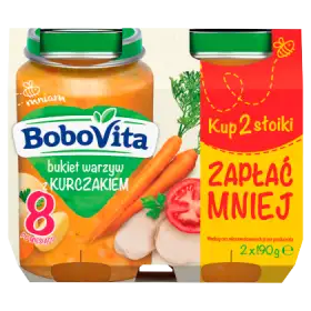 BoboVita Bukiet warzyw z kurczakiem po 8 miesiącu 2 x 190 g