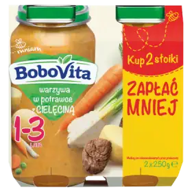 BoboVita Warzywa w potrawce z cielęciną 1-3 lata 2 x 250 g