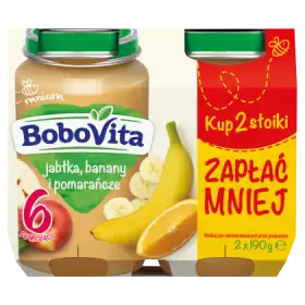 BoboVita Jabłka banany i pomarańcze po 6 miesiącu 2 x 190 g
