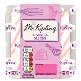 Mr Kipling Warstwy różowego i żółtego biszkoptu przełożonego nadzieniem o smaku waniliowym 4 sztuki