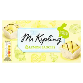Mr Kipling Złote biszkopty z polewą o smaku waniliowym i masą cukrową o smaku cytrynowym 8 sztuk
