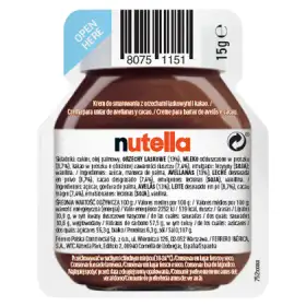 Nutella Krem do smarowania z orzechami laskowymi i kakao 15 g