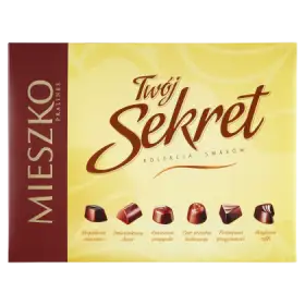 Mieszko Twój Sekret Praliny w czekoladzie mlecznej i deserowej z nadzieniami 280 g