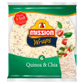 Mission Wraps Quinoa & Chia Tortille z mąki pszennej 370 g (6 sztuk)
