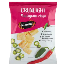 Crunlight Chipsy wielozbożowe jalapeno 70 g