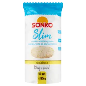 Sonko Slim Cienkie wafelki ryżowe wieloziarniste ze słonecznikiem 95 g (15 sztuk)