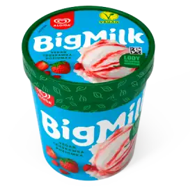 Big Milk Lody wegańskie kokosowe truskawka-poziomka 450 ml