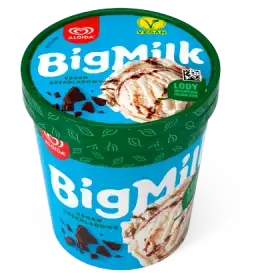 Big Milk Lody wegańskie migdałowe waniliowe z nadzieniem czekoladowym 450 ml