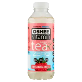 Oshee Vitamin Green Tea Zero Niegazowany napój herbaciany o smaku truskawka-mięta 555 ml