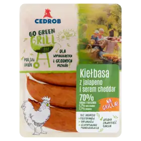 Cedrob Go Green Grill Kiełbasa z jalapeno i serem cheddar 430 g