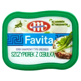 Mlekovita Favita Serek kanapkowy typu greckiego szczypiorek z cebulką 150 g
