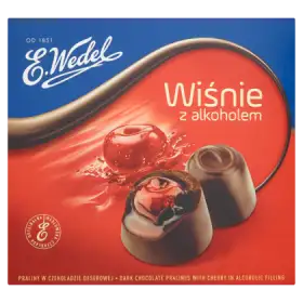 E. Wedel Wiśnie z alkoholem Praliny w czekoladzie deserowej 141 g