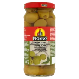Figaro Zielone oliwki nadziewane pastą z papryki jalapeño 240 g