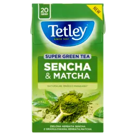 Tetley Super Green Tea Sencha & Matcha Zielona herbata 42 g (20 x 2,1 g)