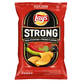 Lay's Strong Chipsy ziemniaczane karbowane o smaku ostrego chilli i limonki 210 g
