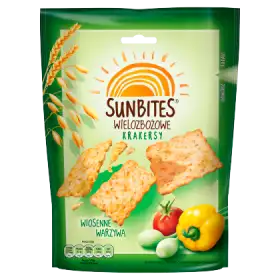 Sunbites Wielozbożowe krakersy wiosenne warzywa 100 g
