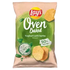 Lay's Oven Baked Pieczone formowane chipsy ziemniaczane o smaku jogurtu z ziołami 125 g