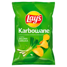 Lay's Chipsy ziemniaczane karbowane o smaku zielonej cebulki 165 g