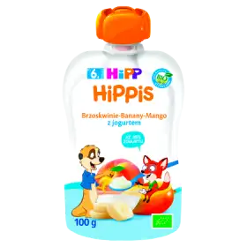 HiPP BIO HiPPiS Mus owocowy po 6. miesiącu brzoskwinie-banany-mango z jogurtem 100 g