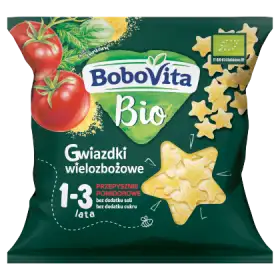 BoboVita Bio Gwiazdki wielozbożowe przepysznie pomidorowe 1-3 lata 20 g