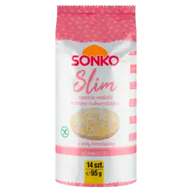 Sonko Slim Cienkie wafelki ryżowo-kukurydziane z solą himalajską 95 g (14 sztuk)