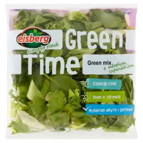Eisberg Green Time Green mix z młodym szpinakiem Mieszanka świeżych krojonych warzyw 150 g