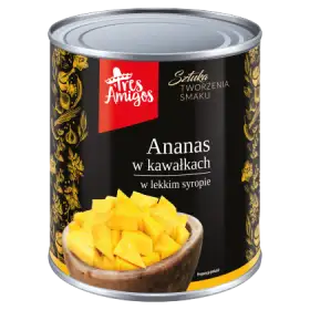 Tres Amigos Ananas w kawałkach w lekkim syropie 3,05 kg