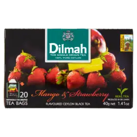 Dilmah Mango & Strawberry Cejlońska czarna herbata 40 g (20 x 2 g)