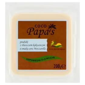 Coco Papa's Produkt z tłuszczem kokosowym o smaku sera Mozzarella 200 g