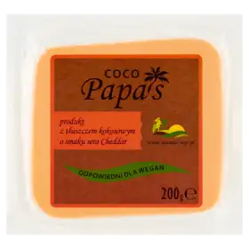 Coco Papa's Produkt z tłuszczem kokosowym o smaku sera Cheddar 200 g