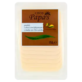 Coco Papa's Produkt z tłuszczem kokosowym o smaku sera Mozzarella w plasterkach 150 g