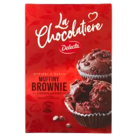 Delecta La Chocolatiere Muffiny Brownie czekoladowe mieszanka do wypieku ciasta 410 g
