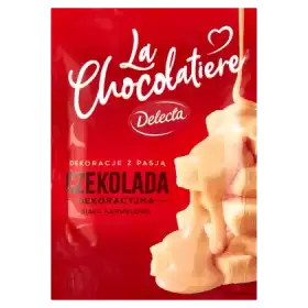 Delecta La Chocolatiere Czekolada dekoracyjna biała karmelowa 100 g