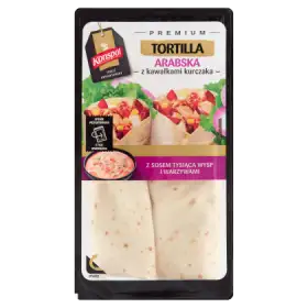 Konspol Premium Tortilla arabska z kawałkami kurczaka z sosem tysiąca wysp i warzywami 250 g