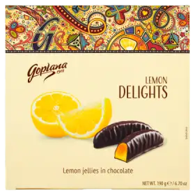 Goplana Lemon Delights Galaretka o smaku cytrynowym w czekoladzie 190 g