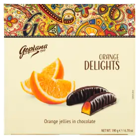 Goplana Orange Delights Galaretka o smaku pomarańczowym w czekoladzie 190 g