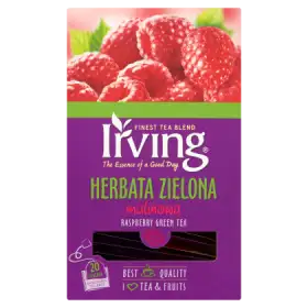 Irving Herbata zielona malinowa 30 g (20 torebek)