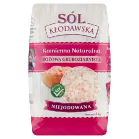 Kłodawska sól kamienna naturalna różowa gruboziarnista niejodowana 1 kg