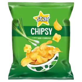 Star Chipsy o smaku sera i cebula 22 g