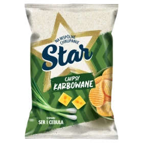 Star Chipsy karbowane o smaku ser i cebula 130 g
