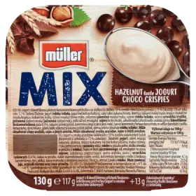 Müller Mix Jogurt o smaku orzechów laskowych z kulkami zbożowymi z czekoladą 130 g