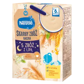Nestlé Skarby Zbóż Kaszka 5 zbóż z lipą dla niemowląt po 6. miesiącu 250 g