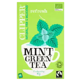 Clipper Herbata zielona z miętą organiczna 40 g (20 torebek)