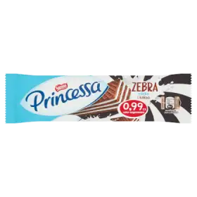 Princessa Zebra Kakaowy wafel przekładany kremem mlecznym 33 g
