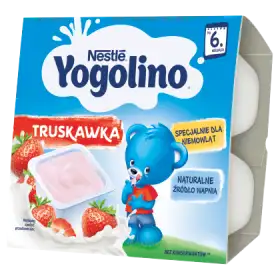Nestlé Yogolino Deserek mleczno-owocowy truskawka dla niemowląt po 6. miesiącu 400 g (4 x 100 g)