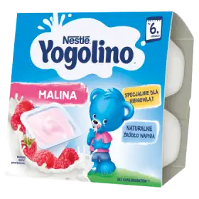 Nestlé Yogolino Deserek mleczno-owocowy malina dla niemowląt po 6. miesiącu 400 g (4 x 100 g)