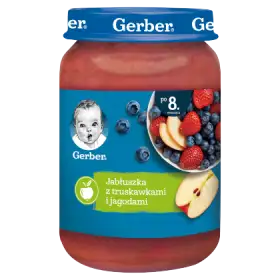 Gerber Jabłuszka z truskawkami i jagodami dla niemowląt po 8. miesiącu 190 g