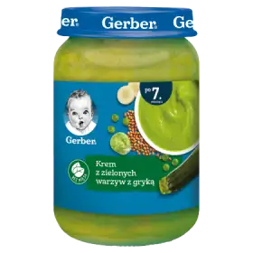 Gerber Krem z zielonych warzyw z gryką dla niemowląt po 7. miesiącu 190 g