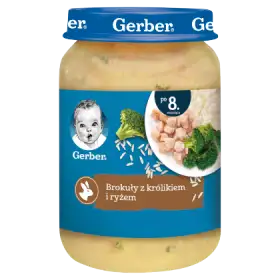 Gerber Brokuły z królikiem i ryżem dla niemowląt po 8. miesiącu 190 g