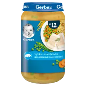 Gerber Rybka z marchewką groszkiem i kluseczkami dla dzieci po 12. miesiącu 250 g